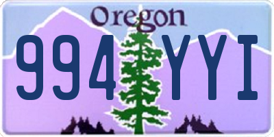 OR license plate 994YYI