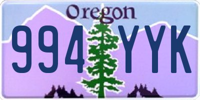 OR license plate 994YYK