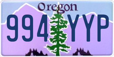 OR license plate 994YYP