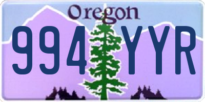 OR license plate 994YYR