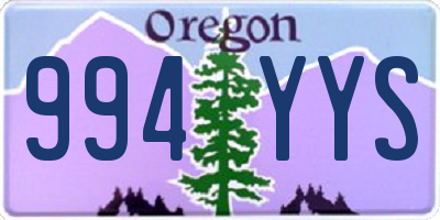 OR license plate 994YYS