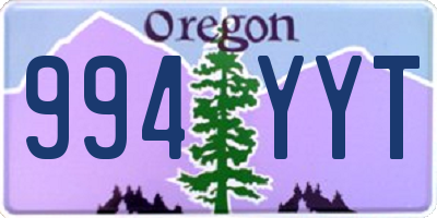 OR license plate 994YYT