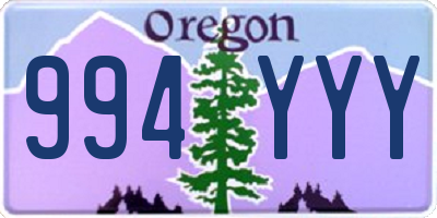 OR license plate 994YYY