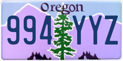 OR license plate 994YYZ