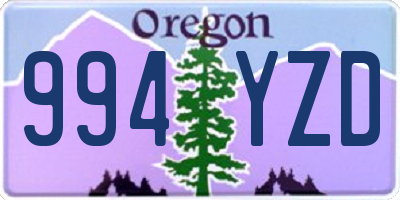 OR license plate 994YZD