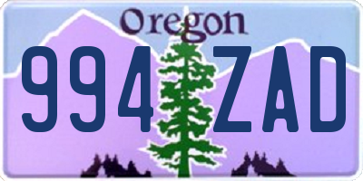 OR license plate 994ZAD