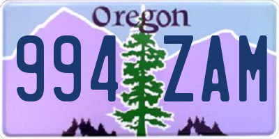 OR license plate 994ZAM