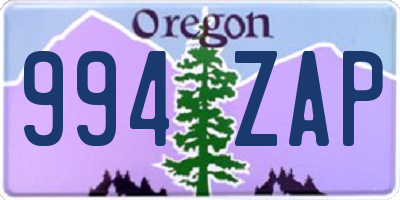 OR license plate 994ZAP