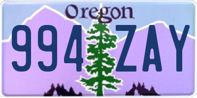 OR license plate 994ZAY