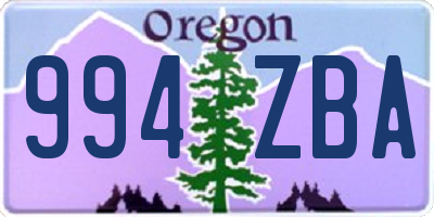 OR license plate 994ZBA