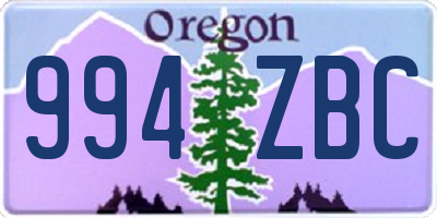 OR license plate 994ZBC
