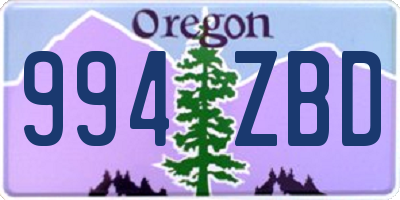 OR license plate 994ZBD