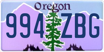OR license plate 994ZBG