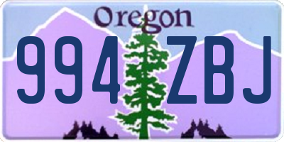 OR license plate 994ZBJ