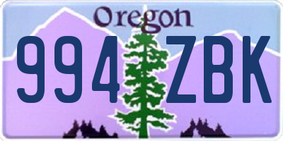 OR license plate 994ZBK