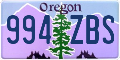 OR license plate 994ZBS