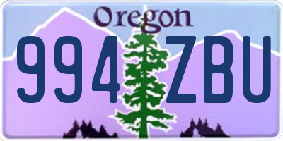 OR license plate 994ZBU