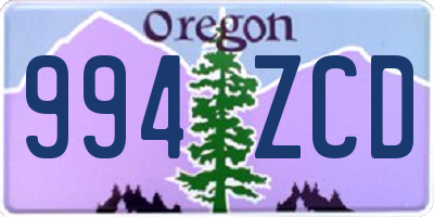 OR license plate 994ZCD