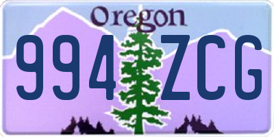 OR license plate 994ZCG