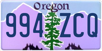 OR license plate 994ZCQ