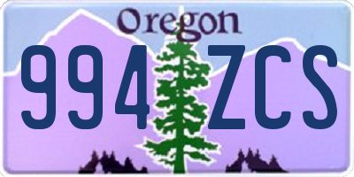 OR license plate 994ZCS