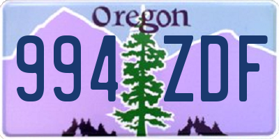 OR license plate 994ZDF