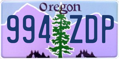 OR license plate 994ZDP