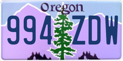 OR license plate 994ZDW