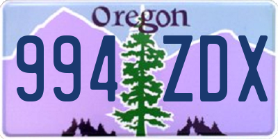 OR license plate 994ZDX