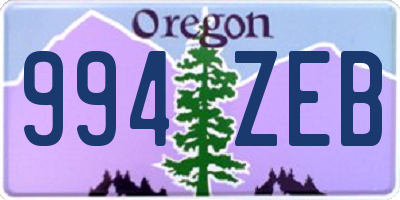 OR license plate 994ZEB