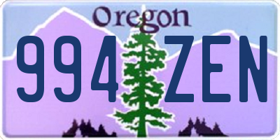 OR license plate 994ZEN