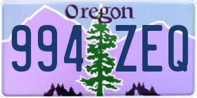 OR license plate 994ZEQ
