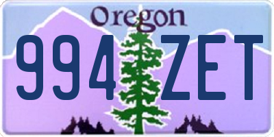 OR license plate 994ZET