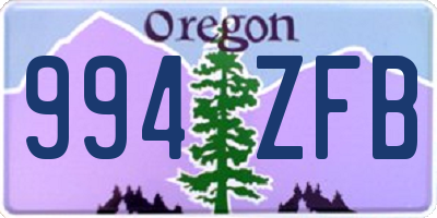 OR license plate 994ZFB