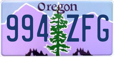 OR license plate 994ZFG