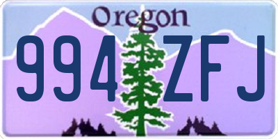 OR license plate 994ZFJ