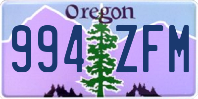 OR license plate 994ZFM