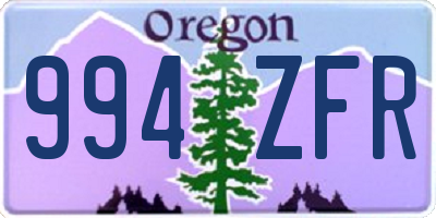 OR license plate 994ZFR