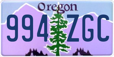 OR license plate 994ZGC