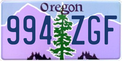 OR license plate 994ZGF