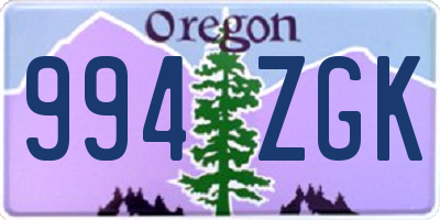 OR license plate 994ZGK