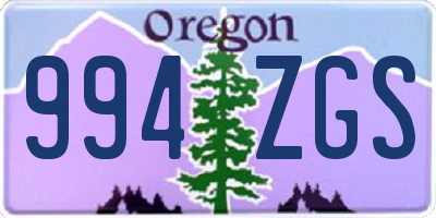 OR license plate 994ZGS