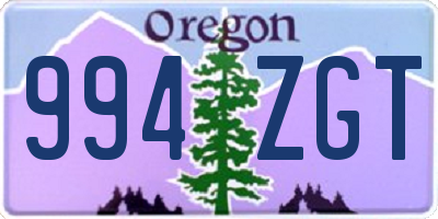 OR license plate 994ZGT