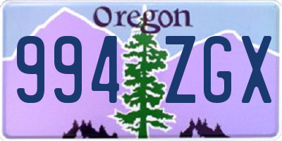 OR license plate 994ZGX