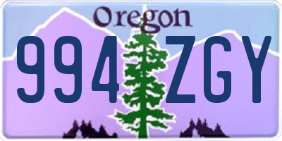 OR license plate 994ZGY