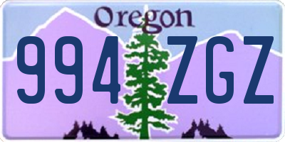 OR license plate 994ZGZ