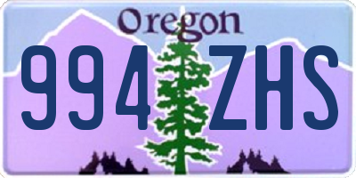 OR license plate 994ZHS