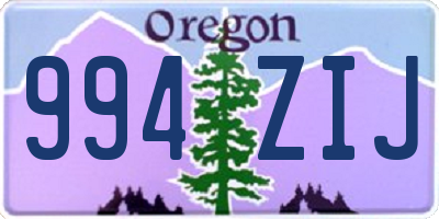 OR license plate 994ZIJ