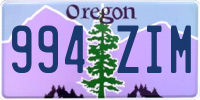 OR license plate 994ZIM