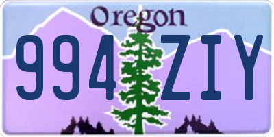 OR license plate 994ZIY